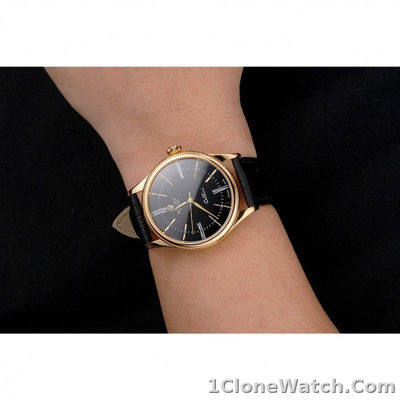 Superclone Rolex Cellini 38mm Black Dial REP016814 - detail
