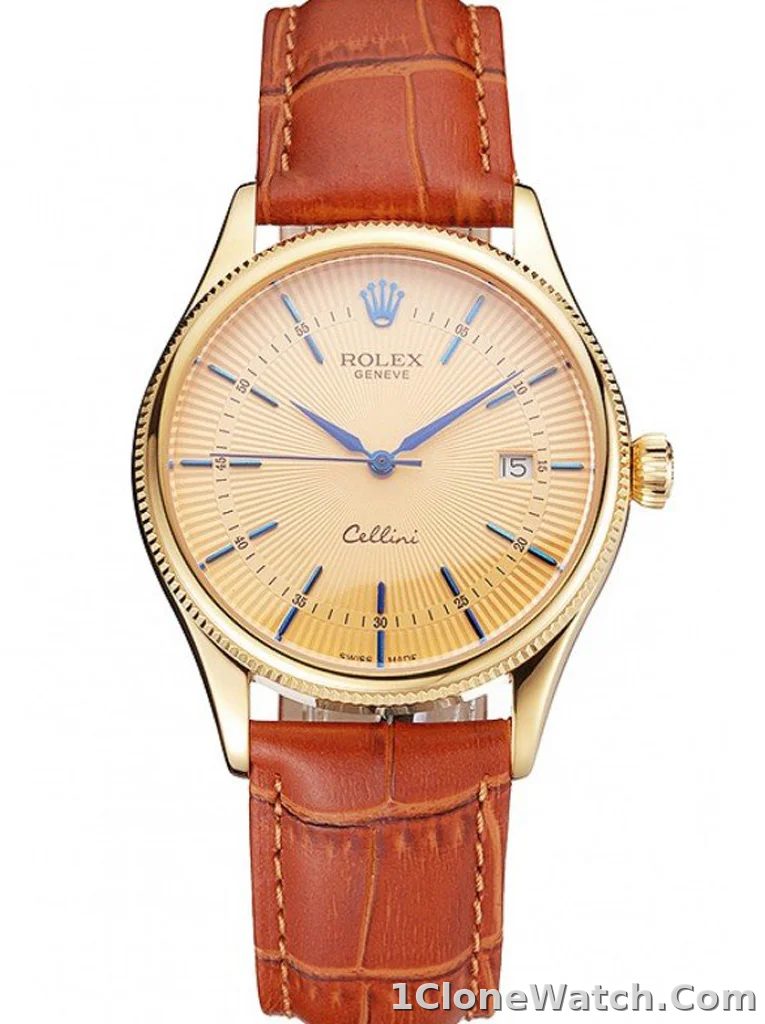 Superclone Rolex Cellini 38mm Gold Dial REP016797