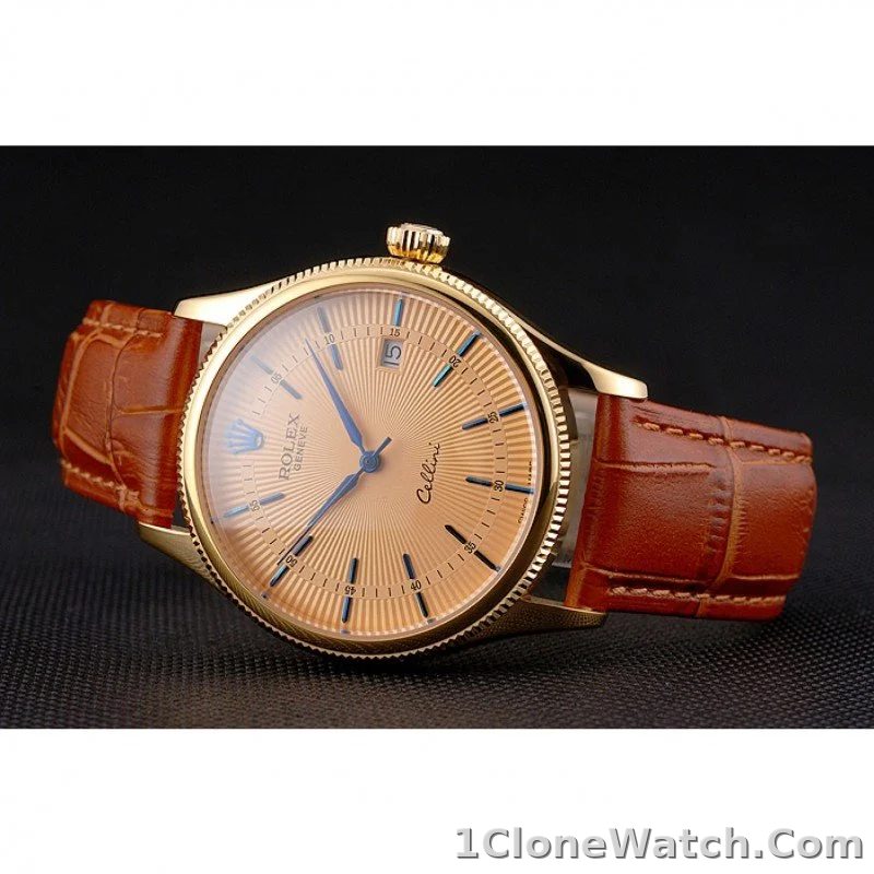 Superclone Rolex Cellini 38mm Gold Dial REP016797 - detail