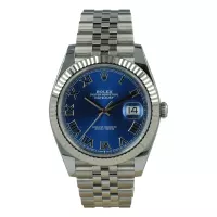 Rolex Datejust 41mm Blue Dial 126334 Jubilee Roman Dials - view 1