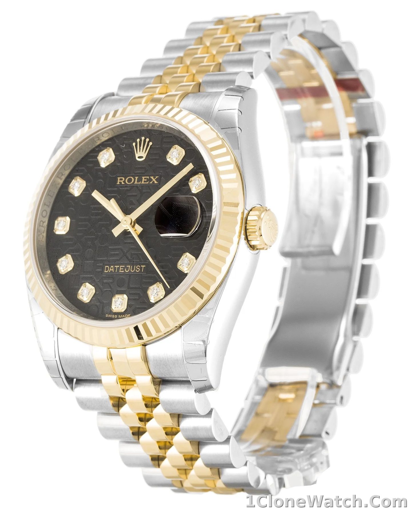 Rolex Datejust 36mm Black Jubilee Dial 116233 - detail