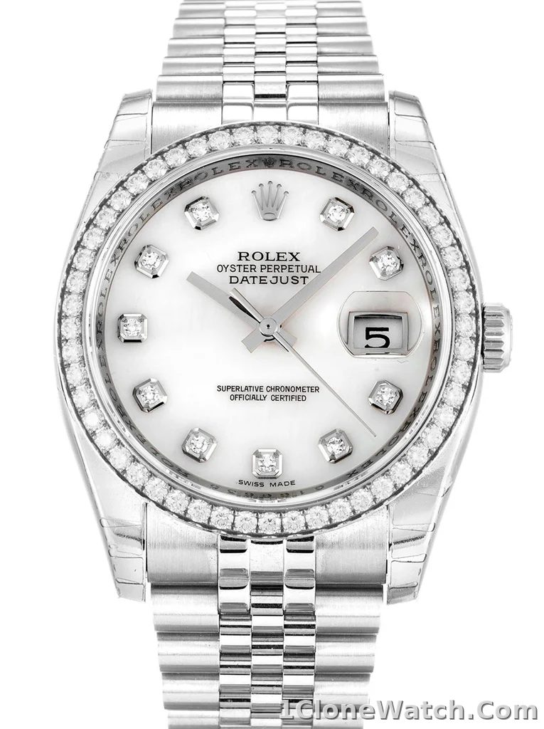 Rolex Datejust 36mm Mother of Pearl   White Dial 116244