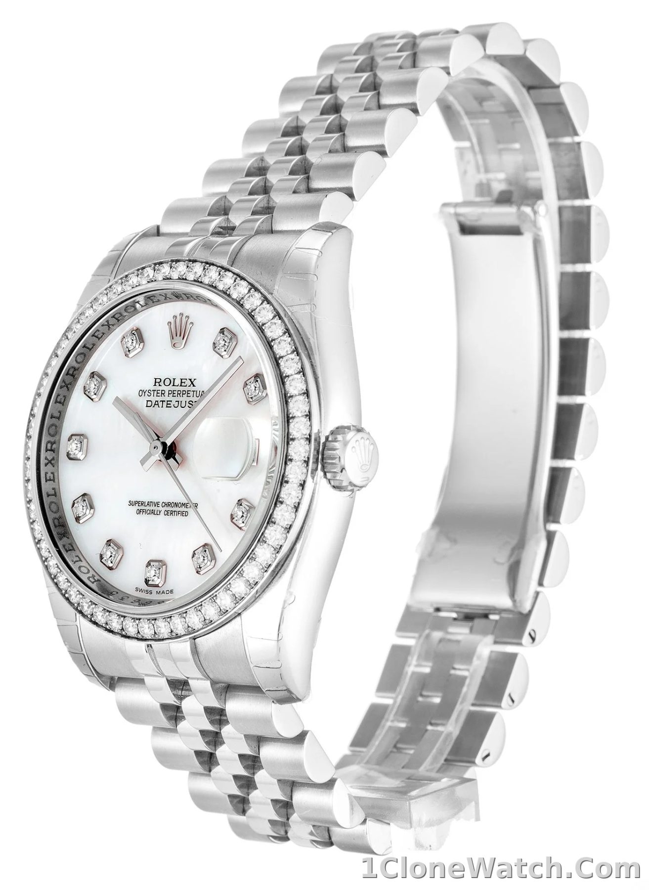 Rolex Datejust 36mm Mother of Pearl   White Dial 116244 - detail