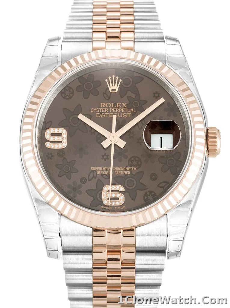 Rolex Datejust 36mm Chocolate Floral Dial 116231