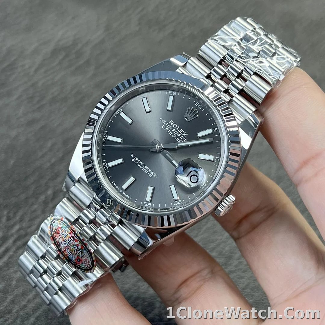 Superclone Rolex Datejust 41mm Rhodium Dial 126334 Jubilee - detail