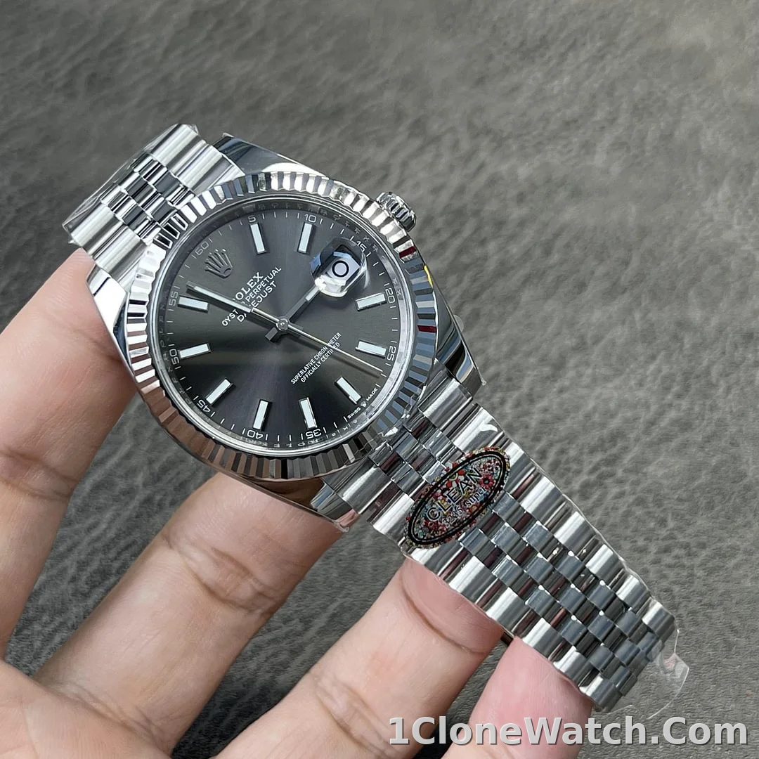 Superclone Rolex Datejust 41mm Rhodium Dial 126334 Jubilee - detail