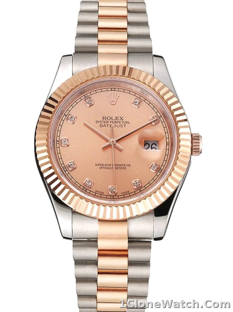 Superclone Rolex Datejust 41mm Rose-Gold Dial REP016816