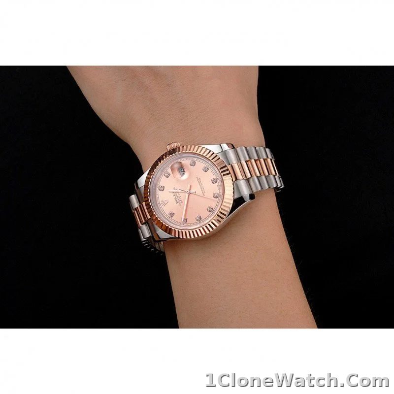 Superclone Rolex Datejust 41mm Rose-Gold Dial REP016816 - detail