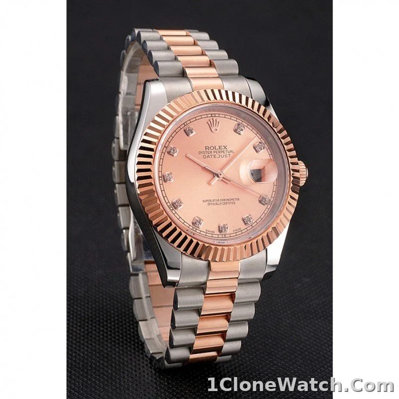 Superclone Rolex Datejust 41mm Rose-Gold Dial REP016816 - detail