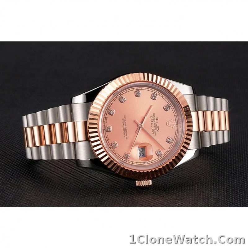 Superclone Rolex Datejust 41mm Rose-Gold Dial REP016816 - detail