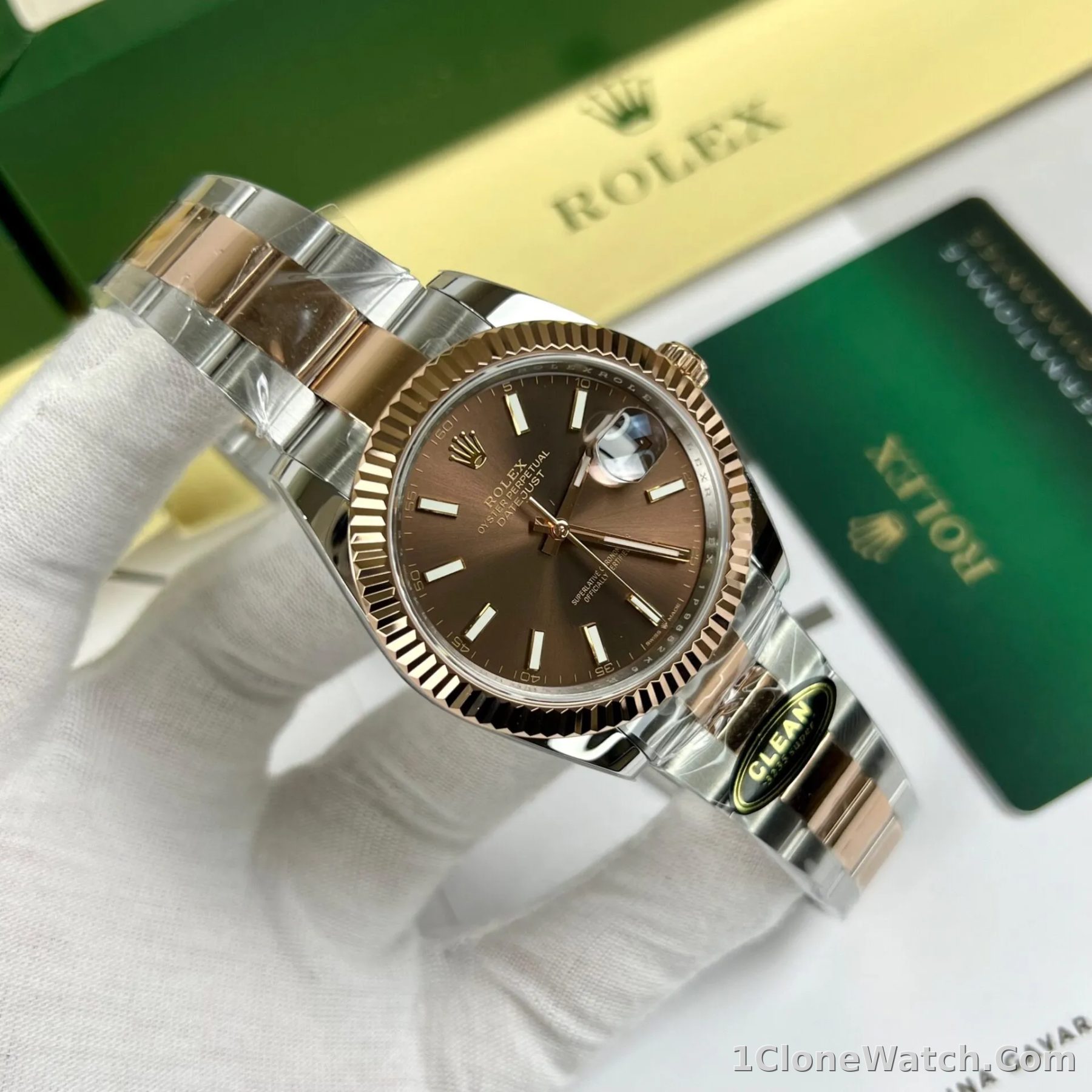 Superclone Rolex Datejust 41 mm Chocolate Dial 126331 Oyster - detail