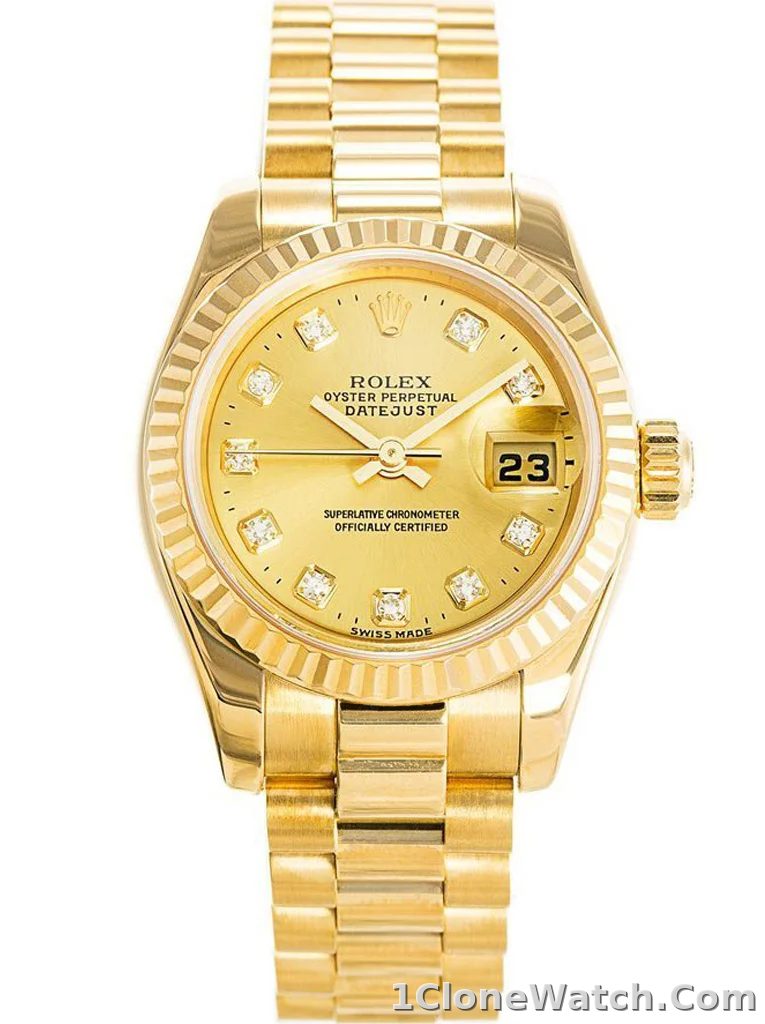 Rolex Datejust 26mm Gold Dial 179178