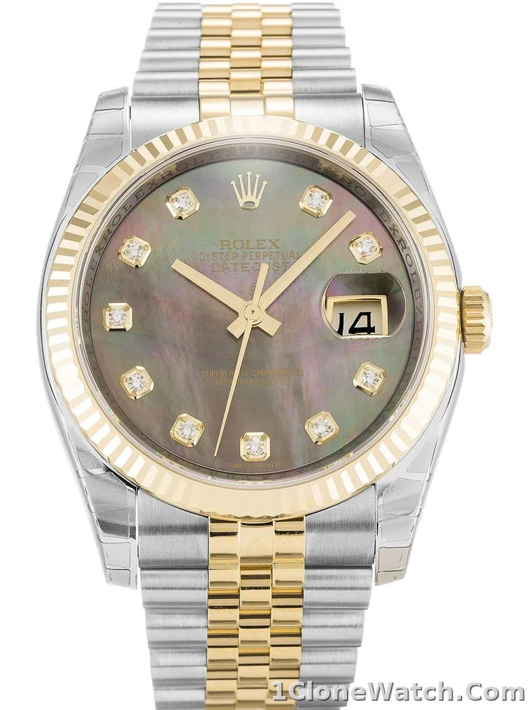 Rolex Datejust 36mm Mother of Pearl   Black Dial 116233