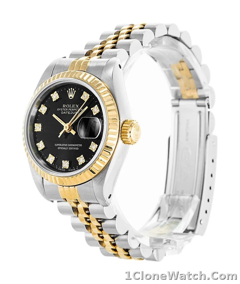 Rolex Datejust 26mm Black Dial 69173 - detail