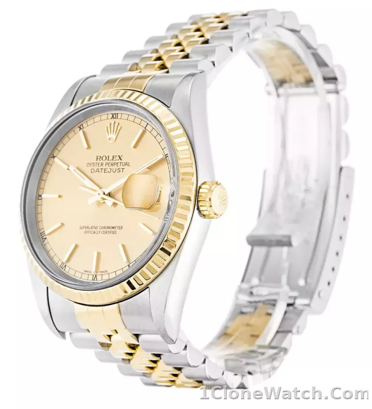 Rolex Datejust 36mm Champagne Dial 16233 - detail