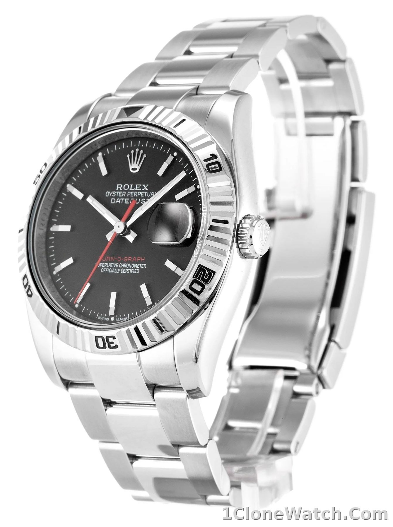 Rolex Datejust Turn-O-Graph 36mm Grey Dial 116264-2 - detail