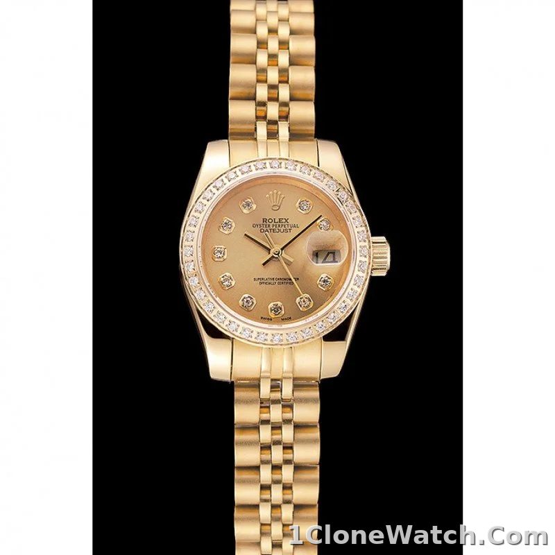 Superclone Rolex Datejust 28mm Gold Dial 1454096 - detail