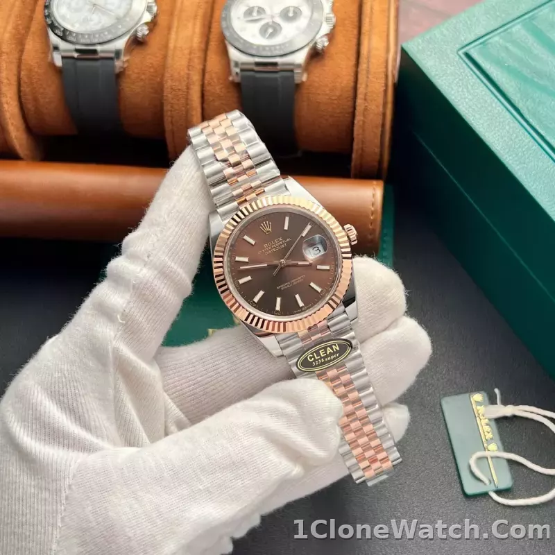 Superclone Rolex Datejust 41 mm Chocolate Dial 126331 Jubilee - detail