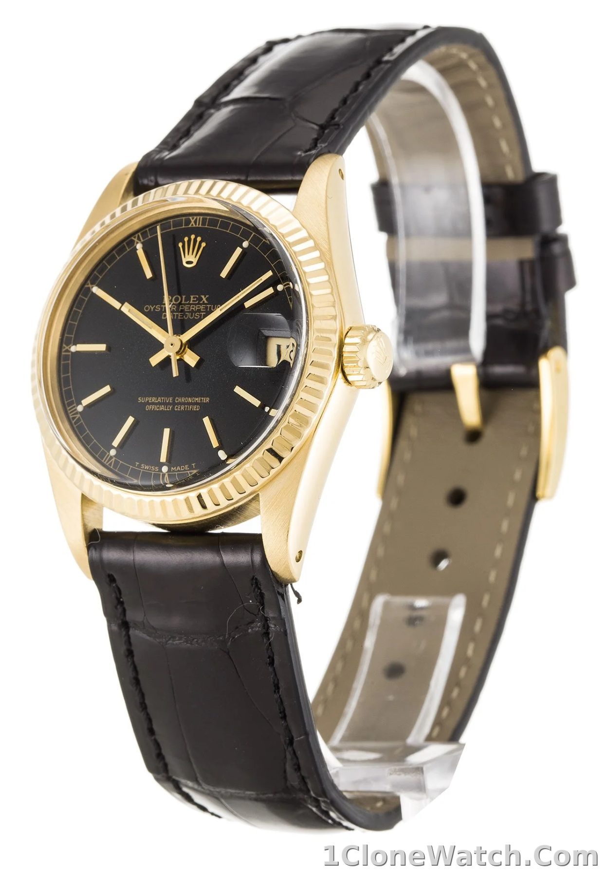 Rolex Datejust Mid-Size 31mm Black Dial 6827 - detail