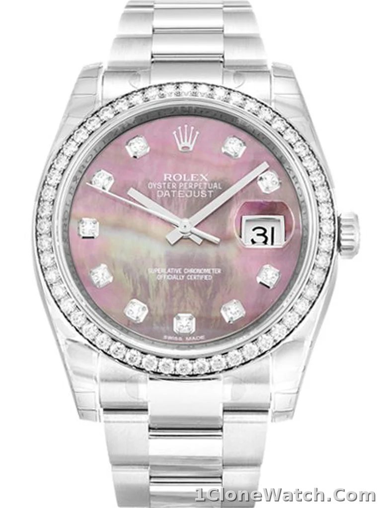 Rolex Datejust 36mm Mother of Pearl   Black Dial 116244