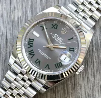 Superclone Rolex Datejust 41mm Rhodium Dial 126334  Wimbledon  Flutted / Jubilee - view 3