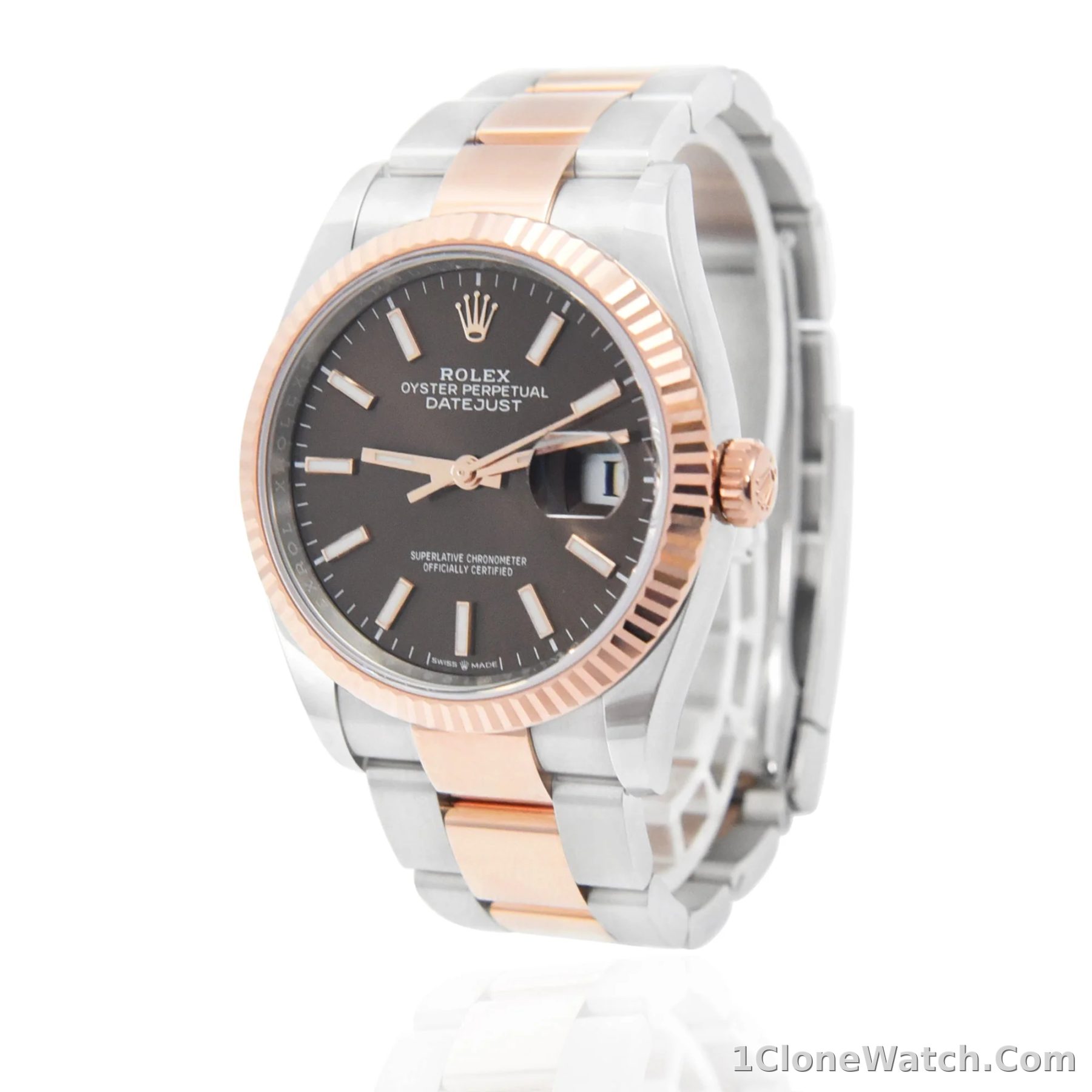 Superclone Rolex Datejust 36 mm Chocolate Dial 126231 Oyster - detail