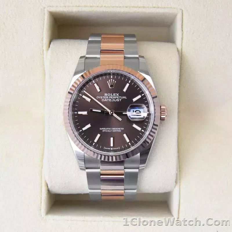 Superclone Rolex Datejust 36 mm Chocolate Dial 126231 Oyster - detail