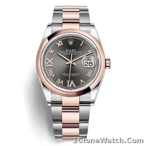 ROLEX DATEJUST BLACK DIAL STAINLESS STEEL 36MM SWISS REPLICA 126201.1