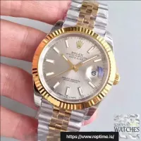 ROLEX DATEJUST SILVER DIAL SAPPHIRE CRYSTAL 41MM SWISS REPLICA m126333.0004 - view 3