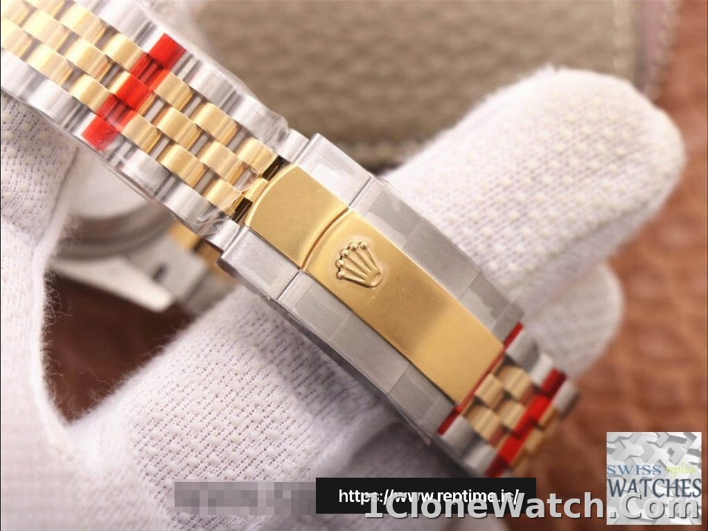 ROLEX DATEJUST GREEN DIAL 18K YELLOW GOLD 36MM SWISS REPLICA m126233.0025 - detail