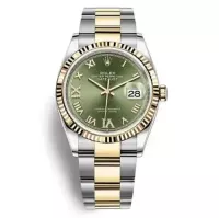 ROLEX DATEJUST GREEN DIAL 18K YELLOW GOLD 36MM SWISS REPLICA m126233.0025 - view 1