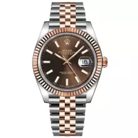 Rolex Datejust 41 Rose Gold/Steel Chocolate Dial Fluted Bezel (Jubilee) 126331 - view 3