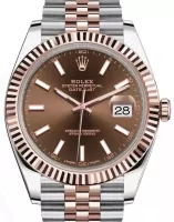 Rolex Datejust 41 Rose Gold/Steel Chocolate Dial Fluted Bezel (Jubilee) 126331 - view 4