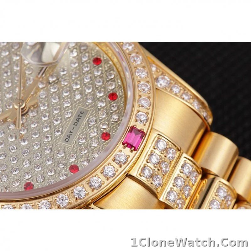 Superclone Rolex Day-Date 37mm Diamond Dial 621614 - detail