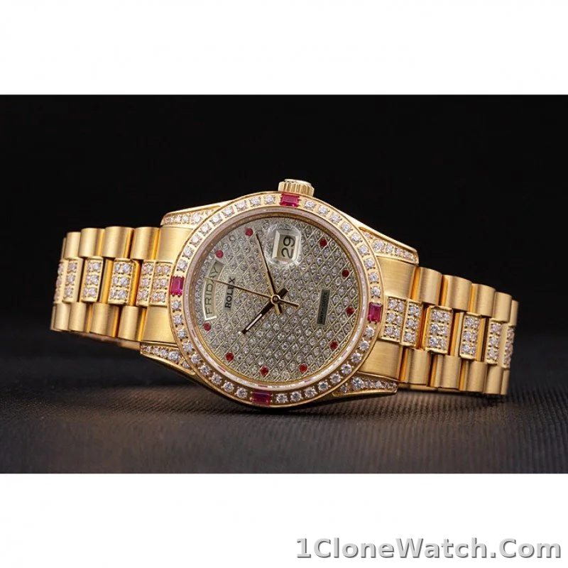 Superclone Rolex Day-Date 37mm Diamond Dial 621614 - detail