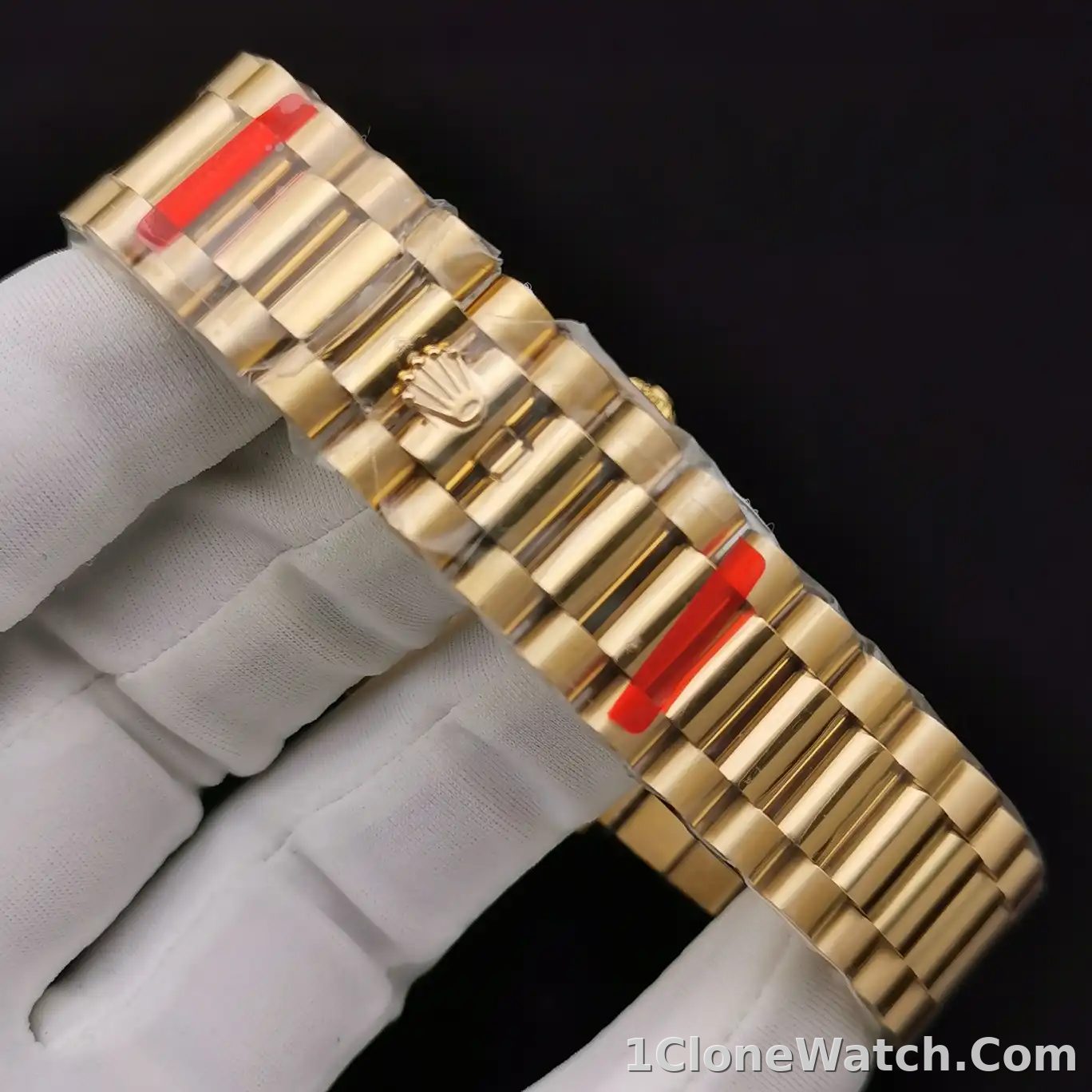 Rolex Day-Date II 36mm Green Dial 128238 - detail
