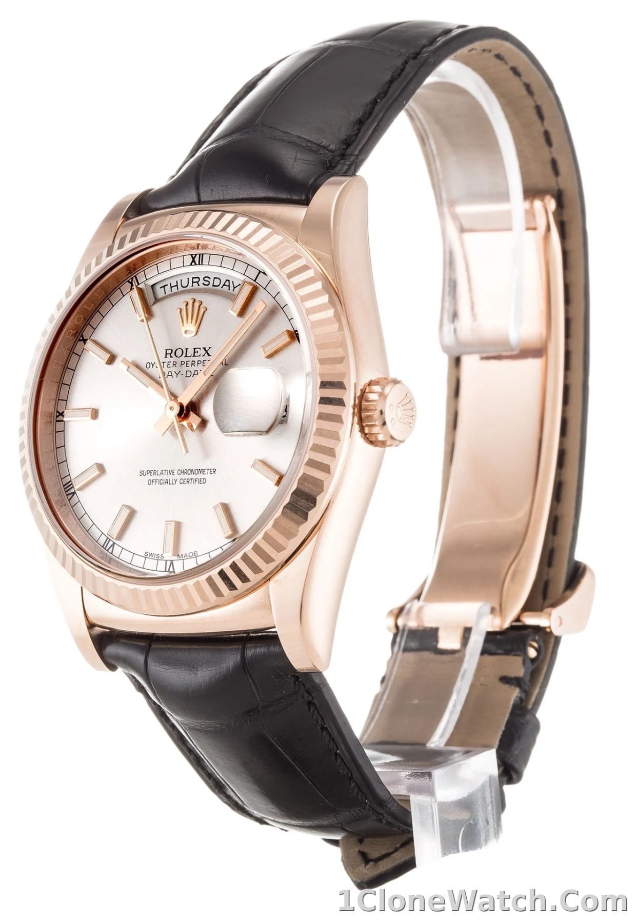 Rolex Day-Date 36mm Silver Dial 118135 - detail