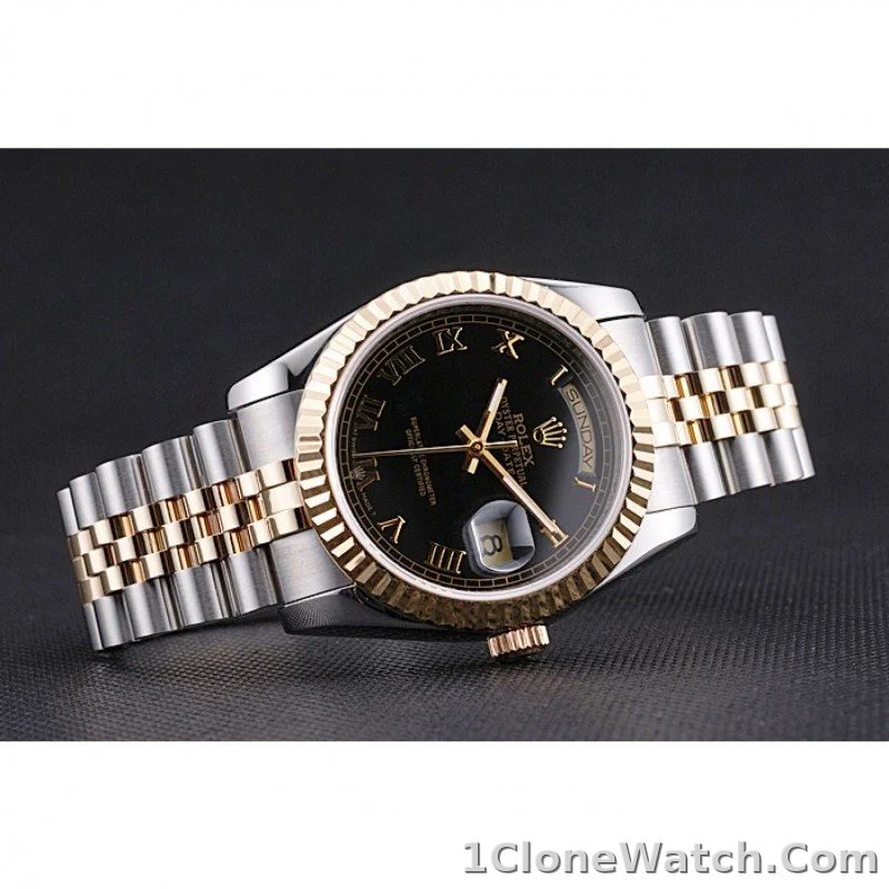 Superclone Rolex Day-Date 36mm Black Dial SRL78 - detail