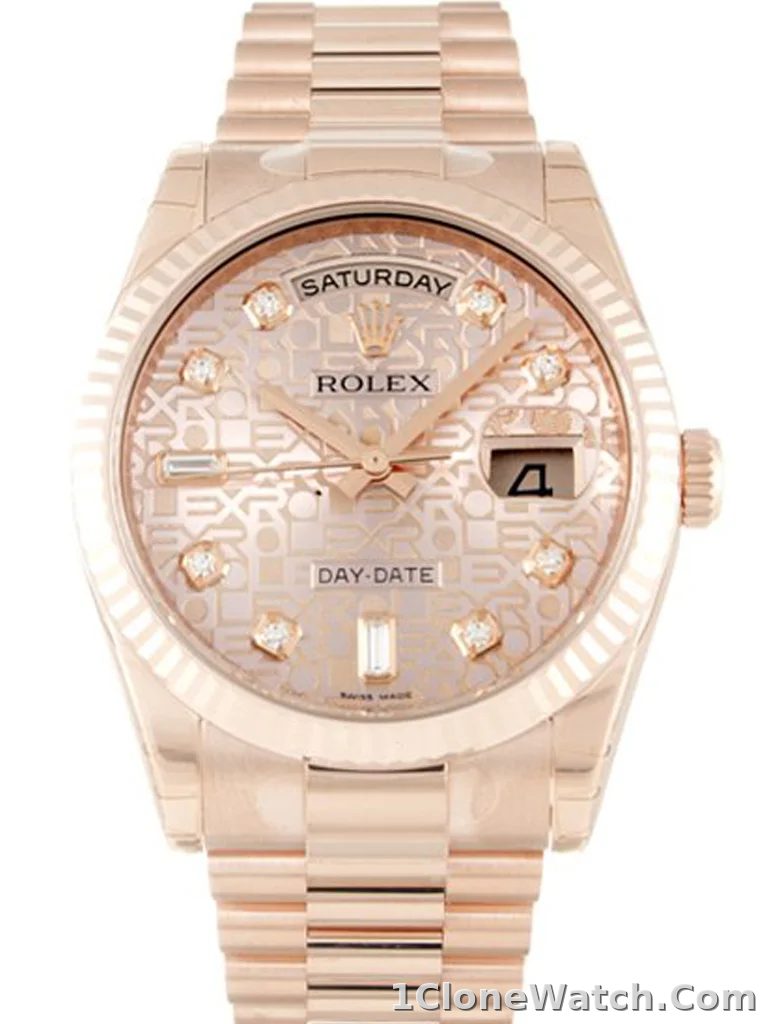 Rolex Day-Date 36mm Rose Dial 118235 F