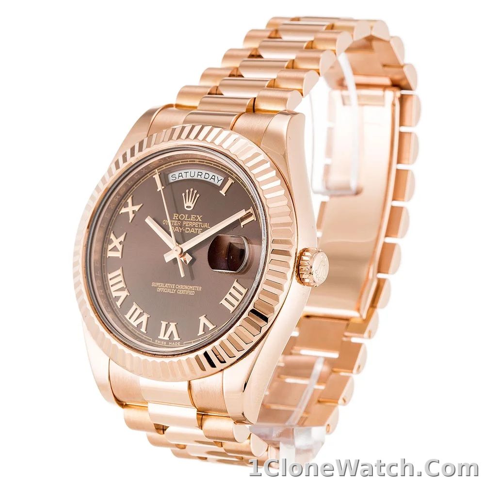 Rolex Day-Date II 40mm Chocolate Dial 218235 - detail
