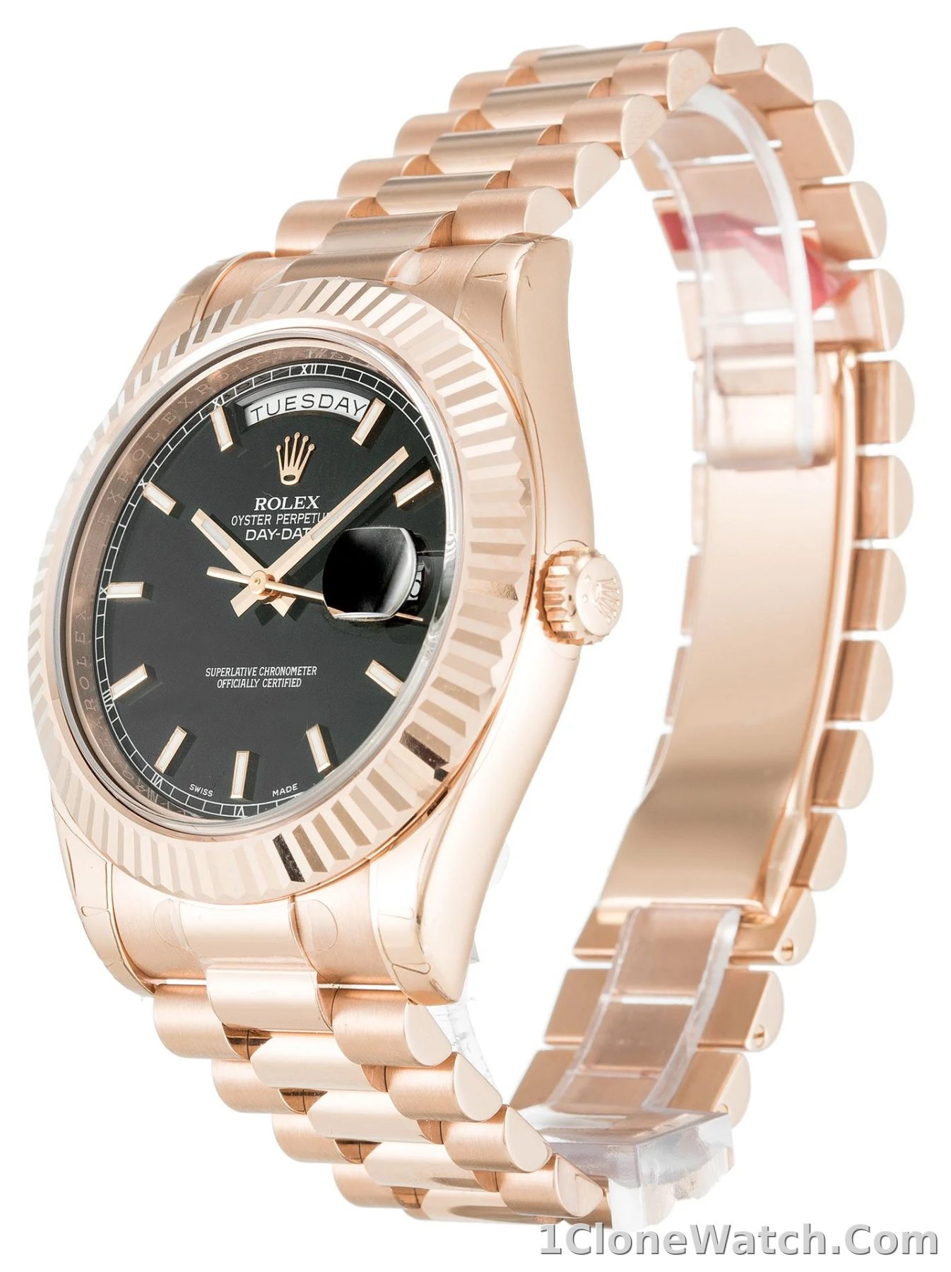 Rolex Day-Date II 40mm Black Dial 218235-2 - detail