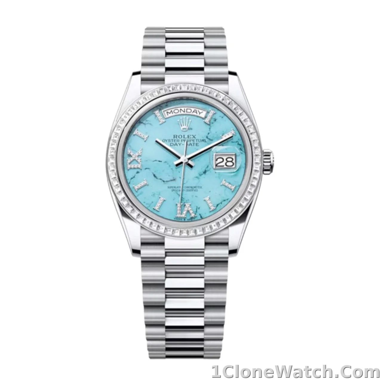 Superclone Rolex Day-Date 36 mm Turquoise Dial 128396TBR