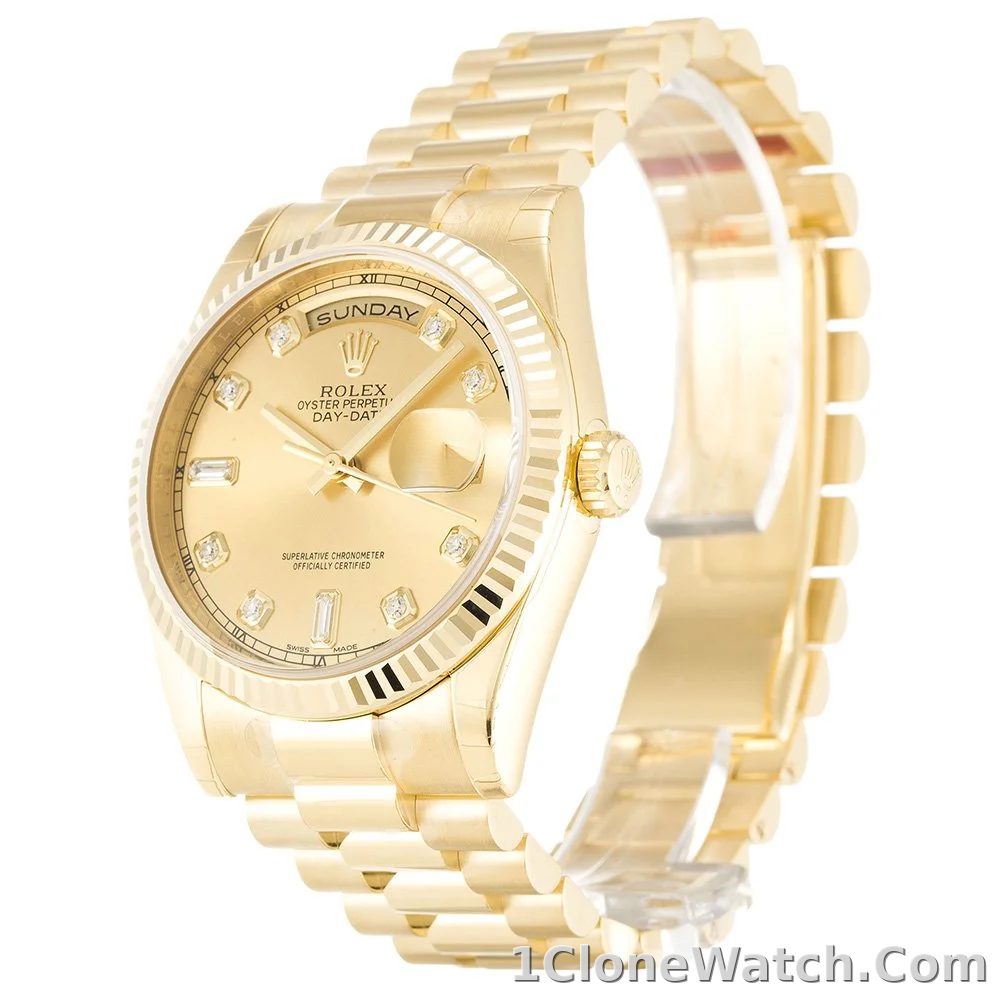 Rolex Day-Date 36mm Gold Dial 118238 - detail