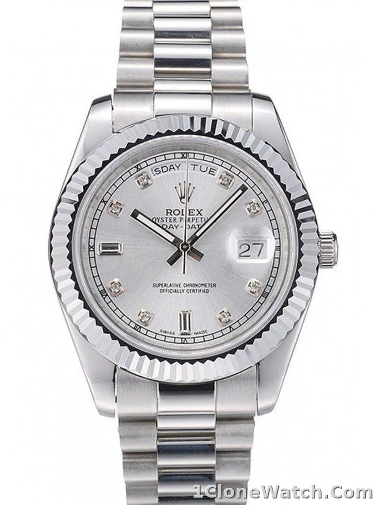 Superclone Rolex Day-Date 40mm Silver Dial 41995
