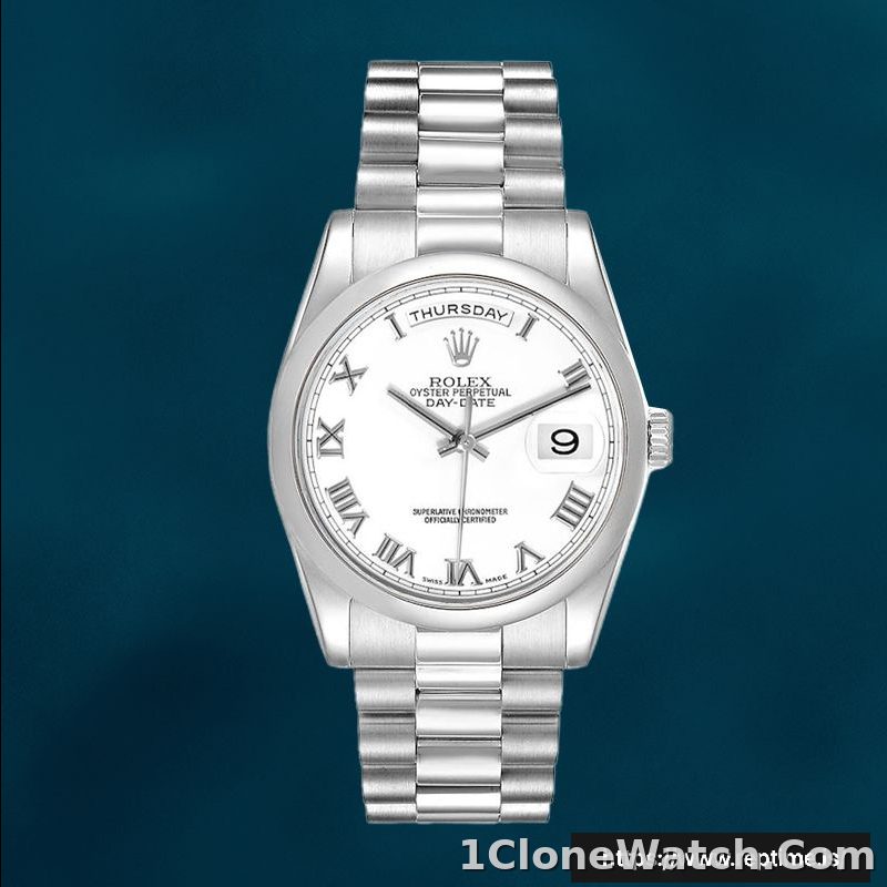 Rolex Day-Date 36mm 118206-0041 Men’s White Dial - detail