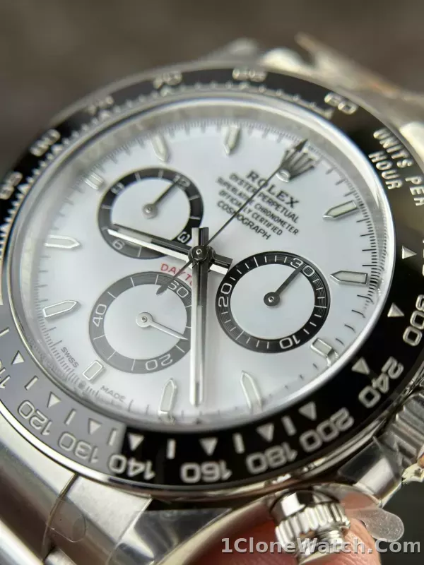 Superclone Rolex Daytona  Panda  40 mm White Dial 126500LN - detail