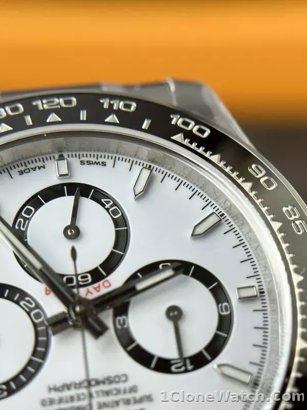 Superclone Rolex Daytona  Panda  40 mm White Dial 126500LN - detail