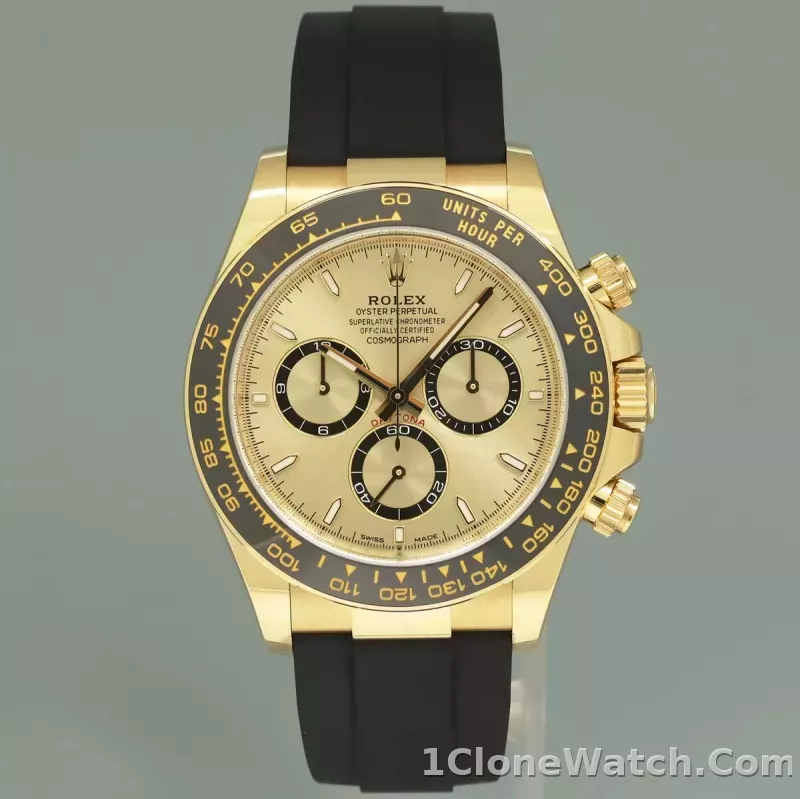 Superclone Rolex Daytona 40 mm Golden Dial 126518LN - detail