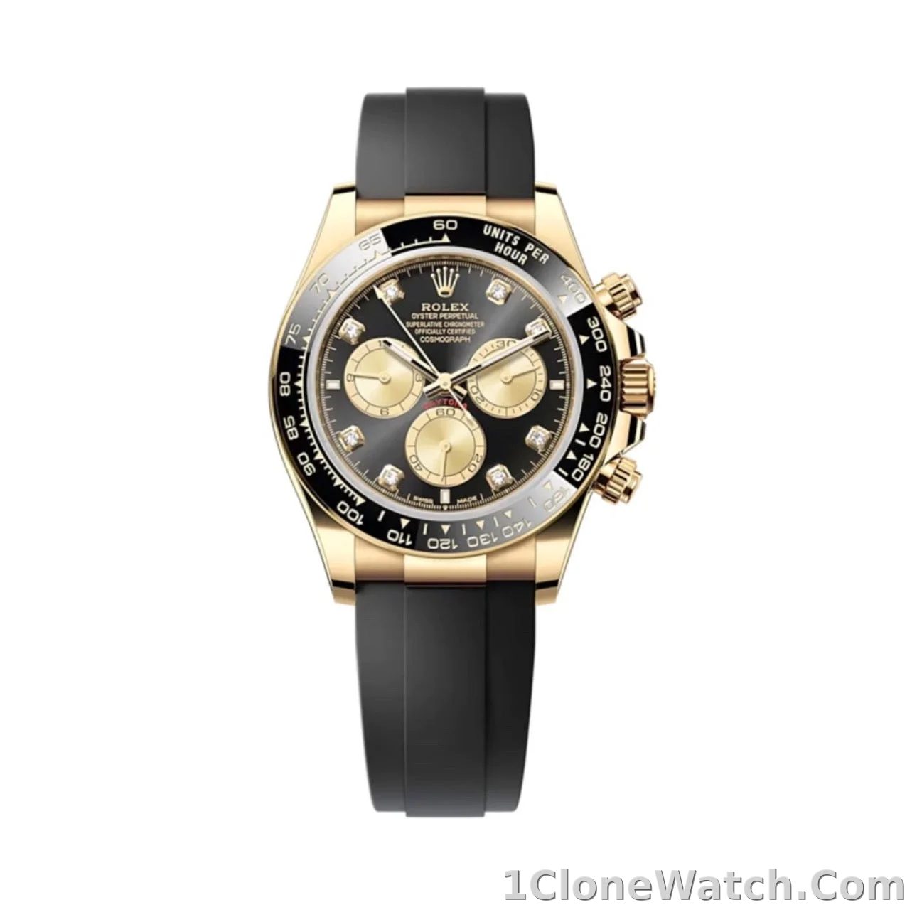 Superclone Rolex Daytona 40 mm Black Dial Yellow Gold 126518LN