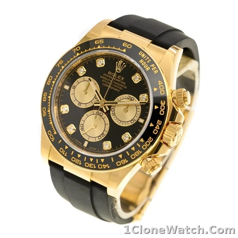 Superclone Rolex Daytona 40 mm Black Dial Yellow Gold 126518LN - detail